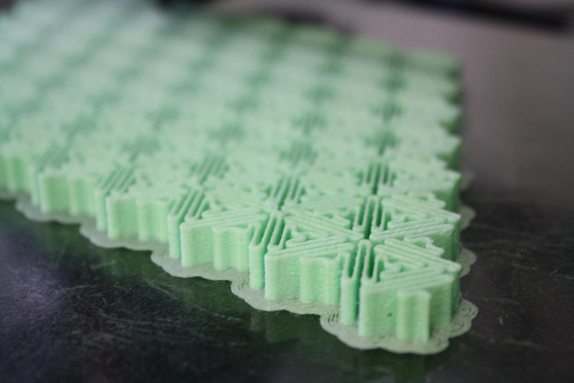 More 3D printing on Fabrics and 3D printing with flexible filament mesostructures.